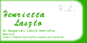 henrietta laszlo business card